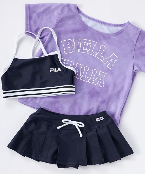 FILA(フィラ)の「タイダイ柄Tシャツ付き 3点セット水着(水着・キッズ・ブルー/パープル/ブラック・110/120)」の3枚目の写真