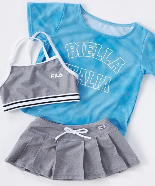 FILA(フィラ)の「タイダイ柄Tシャツ付き 3点セット水着(水着・キッズ・ブルー/パープル/ブラック・110/120)」の2枚目の写真