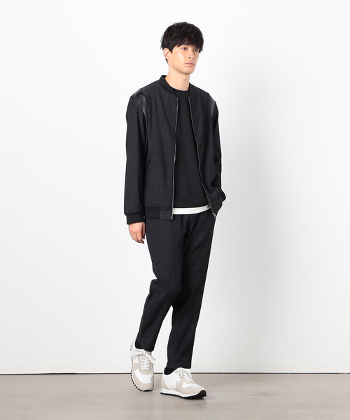 COMME CA ISM（コムサイズム）の「【セットアップ対応】デニムライクジャージ テディブルゾン（ブルゾン・メンズ・ブラック/ネイビー・MEDIUM/LARGE）」の4枚目の写真