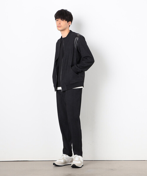 COMME CA ISM（コムサイズム）の「【セットアップ対応】デニムライクジャージ テディブルゾン（ブルゾン・メンズ・ブラック/ネイビー・MEDIUM/LARGE）」の5枚目の写真