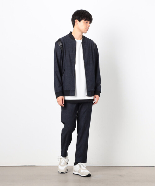 COMME CA ISM（コムサイズム）の「【セットアップ対応】デニムライクジャージ テディブルゾン（ブルゾン・メンズ・ブラック/ネイビー・MEDIUM/LARGE）」の7枚目の写真