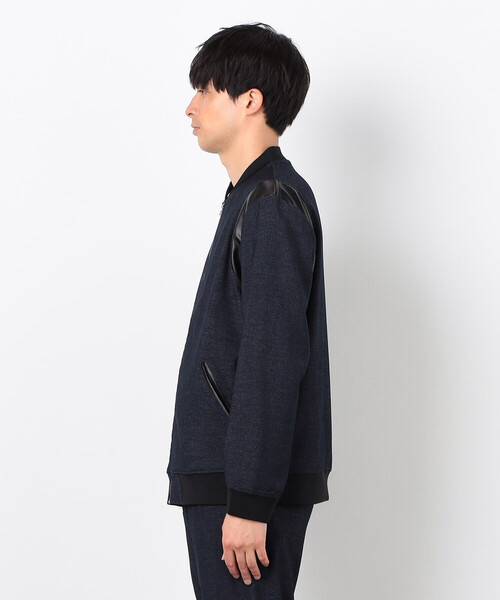 COMME CA ISM（コムサイズム）の「【セットアップ対応】デニムライクジャージ テディブルゾン（ブルゾン・メンズ・ブラック/ネイビー・MEDIUM/LARGE）」の12枚目の写真