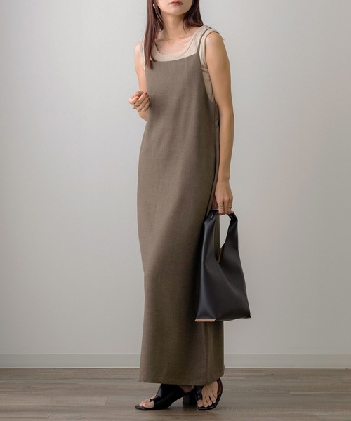 セール】【NOAHL】MIXツイルキャミソールワンピース（ワンピース