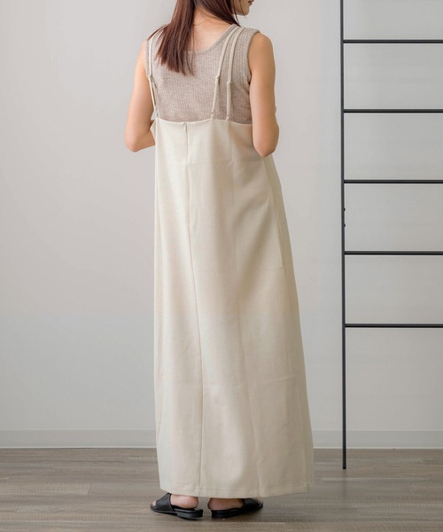 NOAHL（ノアル）の「【NOAHL】MIXツイルキャミソールワンピース（ワンピース・レディース・ブラック/ベージュ/グリーン系/ブラウン・M/S）」の8枚目の写真