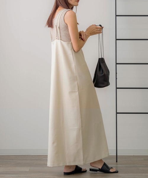 NOAHL（ノアル）の「【NOAHL】MIXツイルキャミソールワンピース（ワンピース・レディース・ブラック/ベージュ/グリーン系/ブラウン・M/S）」の9枚目の写真