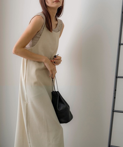NOAHL（ノアル）の「【NOAHL】MIXツイルキャミソールワンピース（ワンピース・レディース・ブラック/ベージュ/グリーン系/ブラウン・M/S）」の11枚目の写真