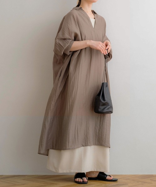 NOAHL（ノアル）の「【NOAHL】MIXツイルキャミソールワンピース（ワンピース・レディース・ブラック/ベージュ/グリーン系/ブラウン・M/S）」の16枚目の写真