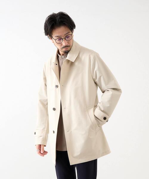 MEN'S MELROSE（メンズメルローズ）の「《WEB限定》4WAYクロスバルカラースプリングコート | 撥水 / 軽量 / ストレッチ / イージーケア（ステンカラーコート・メンズ・チャコールグレー/ベージュ/ネイビー・3/4/5）」の2枚目の写真