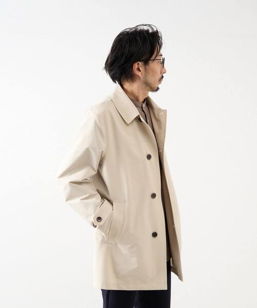 MEN'S MELROSE（メンズメルローズ）の「《WEB限定》4WAYクロスバルカラースプリングコート | 撥水 / 軽量 / ストレッチ / イージーケア（ステンカラーコート・メンズ・チャコールグレー/ベージュ/ネイビー・3/4/5）」の14枚目の写真