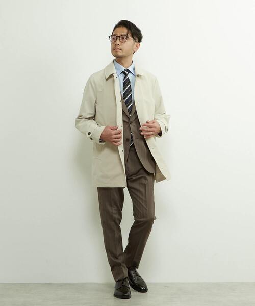 MEN'S MELROSE（メンズメルローズ）の「《WEB限定》4WAYクロスバルカラースプリングコート | 撥水 / 軽量 / ストレッチ / イージーケア（ステンカラーコート・メンズ・チャコールグレー/ベージュ/ネイビー・3/4/5）」の19枚目の写真