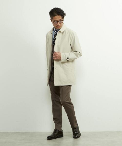 MEN'S MELROSE（メンズメルローズ）の「《WEB限定》4WAYクロスバルカラースプリングコート | 撥水 / 軽量 / ストレッチ / イージーケア（ステンカラーコート・メンズ・チャコールグレー/ベージュ/ネイビー・3/4/5）」の20枚目の写真