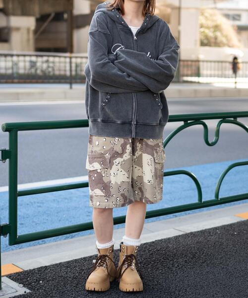 WEGO（ウィゴー）の「WEGO/ヴィンテージライクスタッズジップパーカー（パーカー・レディース・ブラウン/ブラック・FREE）」の17枚目の写真