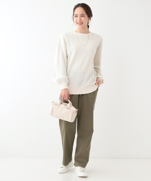 SHOO・LA・RUE(シューラルー)の「【洗える/S-LL/前後2WAY】きらっと光るラメが目を惹く ワッフルトップス(Tシャツ/カットソー・レディース・ライトグレー/オフホワイト/イエロー系その他・01/02/03/04)」の8枚目の写真