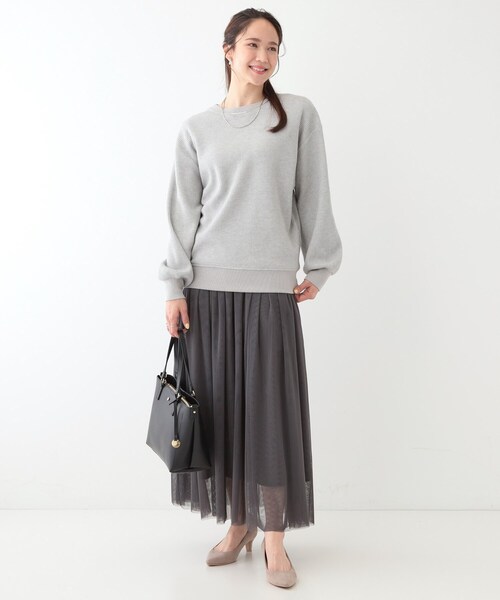 SHOO・LA・RUE(シューラルー)の「【洗える/S-LL/前後2WAY】きらっと光るラメが目を惹く ワッフルトップス(Tシャツ/カットソー・レディース・ライトグレー/オフホワイト/イエロー系その他・01/02/03/04)」の15枚目の写真