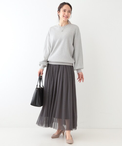 SHOO・LA・RUE(シューラルー)の「【洗える/S-LL/前後2WAY】きらっと光るラメが目を惹く ワッフルトップス(Tシャツ/カットソー・レディース・ライトグレー/オフホワイト/イエロー系その他・01/02/03/04)」の16枚目の写真