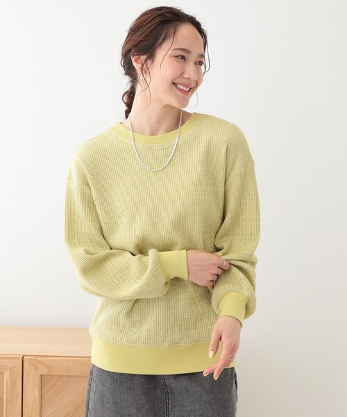 SHOO・LA・RUE(シューラルー)の「【洗える/S-LL/前後2WAY】きらっと光るラメが目を惹く ワッフルトップス(Tシャツ/カットソー・レディース・ライトグレー/オフホワイト/イエロー系その他・01/02/03/04)」の18枚目の写真