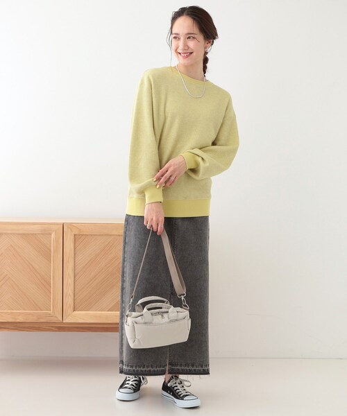 SHOO・LA・RUE(シューラルー)の「【洗える/S-LL/前後2WAY】きらっと光るラメが目を惹く ワッフルトップス(Tシャツ/カットソー・レディース・ライトグレー/オフホワイト/イエロー系その他・01/02/03/04)」の22枚目の写真