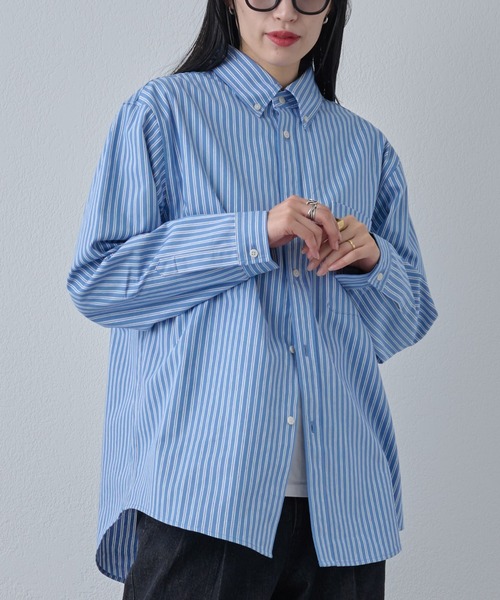 COLONY 2139（コロニートゥーワンスリーナイン）の「ジャガードストライプボタンダウンシャツ（シャツ/ブラウス・メンズ・サックスブルー/ネイビー/ホワイト・MEDIUM/LARGE）」の3枚目の写真