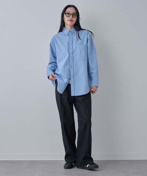 COLONY 2139（コロニートゥーワンスリーナイン）の「ジャガードストライプボタンダウンシャツ（シャツ/ブラウス・メンズ・サックスブルー/ネイビー/ホワイト・MEDIUM/LARGE）」の15枚目の写真