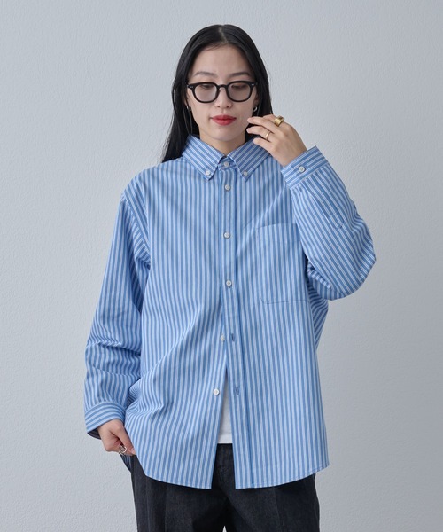 COLONY 2139（コロニートゥーワンスリーナイン）の「ジャガードストライプボタンダウンシャツ（シャツ/ブラウス・メンズ・サックスブルー/ネイビー/ホワイト・MEDIUM/LARGE）」の4枚目の写真