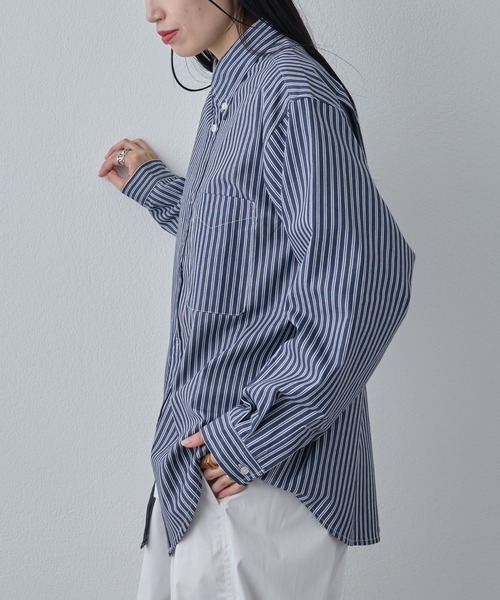 COLONY 2139（コロニートゥーワンスリーナイン）の「ジャガードストライプボタンダウンシャツ（シャツ/ブラウス・メンズ・サックスブルー/ネイビー/ホワイト・MEDIUM/LARGE）」の9枚目の写真