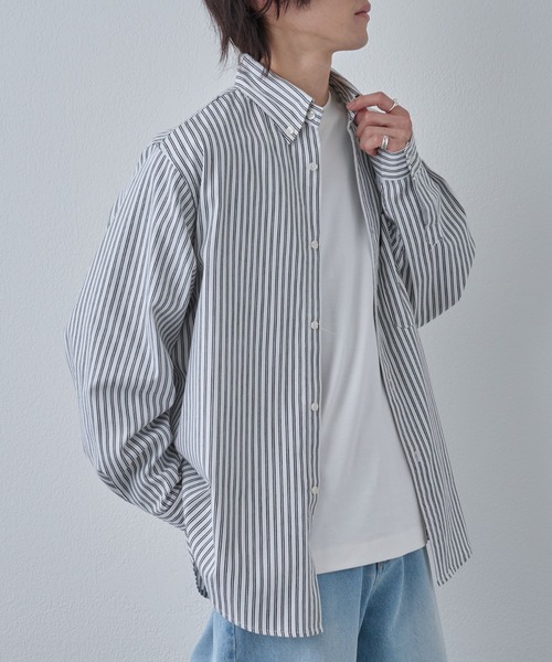 COLONY 2139（コロニートゥーワンスリーナイン）の「ジャガードストライプボタンダウンシャツ（シャツ/ブラウス・メンズ・サックスブルー/ネイビー/ホワイト・MEDIUM/LARGE）」の14枚目の写真