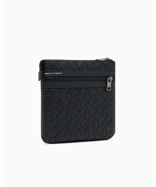 関税込 国内発 A/X Armani Exchange エンボス ショルダーバッグ A|X アルマーニ エクスチェンジ】オールオーバーエンボスロゴ