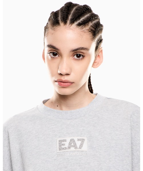 tシャツ 「エンポリオ アルマーニ EA7」Logo Series クロップドTシャツ コットン混紡 レディース セール】【エンポリオ アルマーニ EA7】Logo Series クロップドT