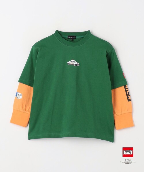 green label relaxing（グリーンレーベルリラクシング）の「【別注】＜TOMICA＞レイヤード ロングスリーブ Tシャツ / キッズ  100cm-120cm（Tシャツ/カットソー・キッズ・ターコイズブルー/イエロー/ケリーグリーン・100cm/120cm/110cm）」の2枚目の写真