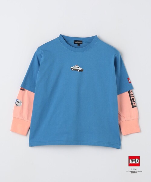 green label relaxing（グリーンレーベルリラクシング）の「【別注】＜TOMICA＞レイヤード ロングスリーブ Tシャツ / キッズ  100cm-120cm（Tシャツ/カットソー・キッズ・ターコイズブルー/イエロー/ケリーグリーン・100cm/120cm/110cm）」の3枚目の写真