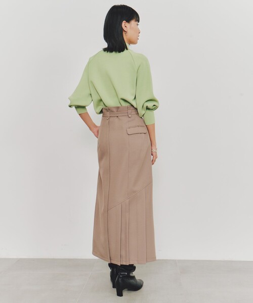 UNITED TOKYO(ユナイテッドトウキョウ)の「【残りわずか!】タックゴムウエストタイトスカート|細見え/ウォッシャブル/オフィスカジュアル/秋服/冬服(スカート・レディース・ネイビー/ベージュ/ブラック/グリーン・2/1/3)」の7枚目の写真