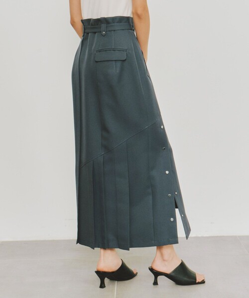 セール】【再入荷なし！】タックゴムウエストタイトスカート｜細見え