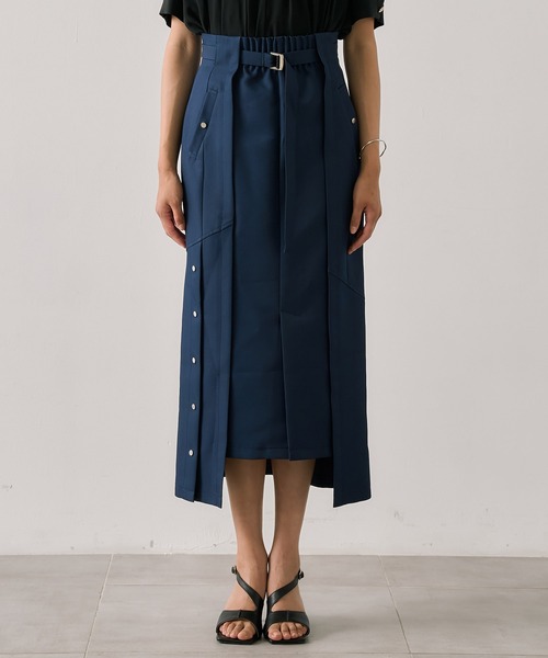 セール】【再入荷なし！】タックゴムウエストタイトスカート｜細見え