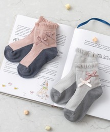 panpantutu（パンパンチュチュ）の「ガールズソックス2足セット(リボン・フリル)（ソックス/靴下）」