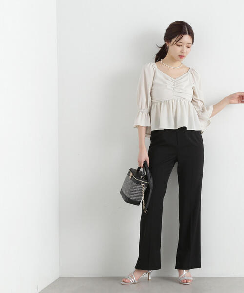 PROPORTION BODY DRESSING（プロポーションボディドレッシング）の「スリット入りフレアパンツ / 1215130305（その他パンツ・レディース・ベージュ/ブラック・SMALL/MEDIUM）」の9枚目の写真