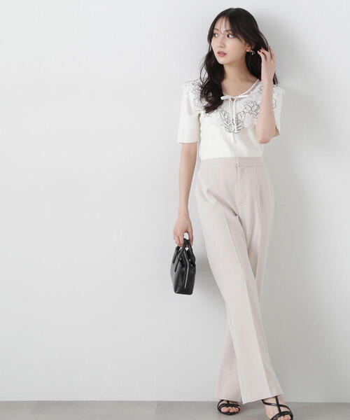 PROPORTION BODY DRESSING（プロポーションボディドレッシング）の「スリット入りフレアパンツ / 1215130305（その他パンツ・レディース・ベージュ/ブラック・SMALL/MEDIUM）」の19枚目の写真
