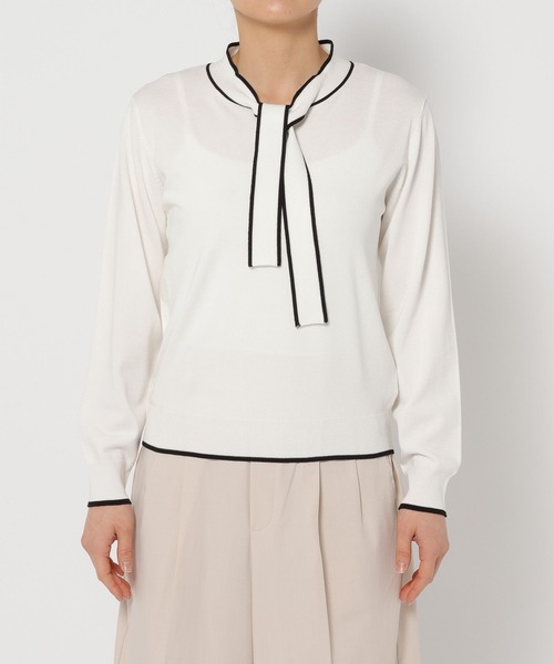 FOUND GOOD（ファウンドグッド）の「14Gキレイナボウタイニット（ニット/セーター・レディース・ホワイト系5/ネイビー/ブラック・L/M/S）」の14枚目の写真