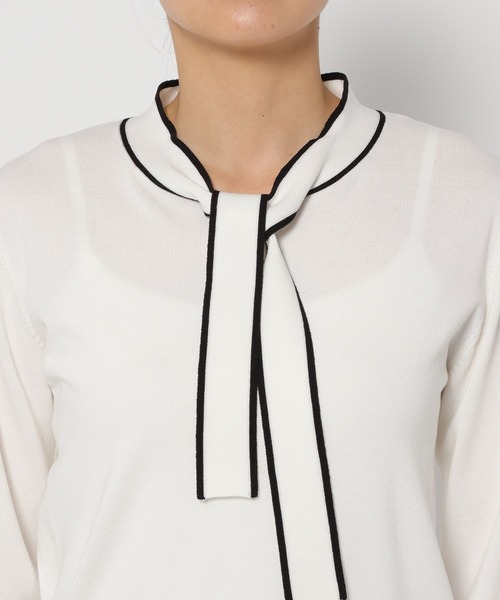 FOUND GOOD（ファウンドグッド）の「14Gキレイナボウタイニット（ニット/セーター・レディース・ホワイト系5/ネイビー/ブラック・L/M/S）」の5枚目の写真