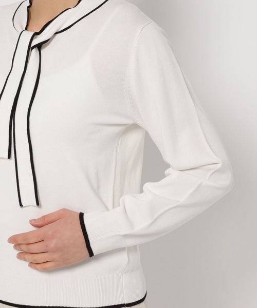 FOUND GOOD（ファウンドグッド）の「14Gキレイナボウタイニット（ニット/セーター・レディース・ホワイト系5/ネイビー/ブラック・L/M/S）」の6枚目の写真