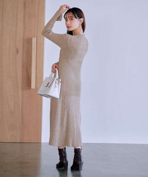 パネルニットワンピース 【低身長・小柄女性】（ワンピース