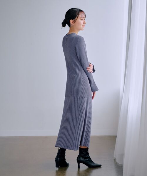 パネルニットワンピース 【低身長・小柄女性】（ワンピース