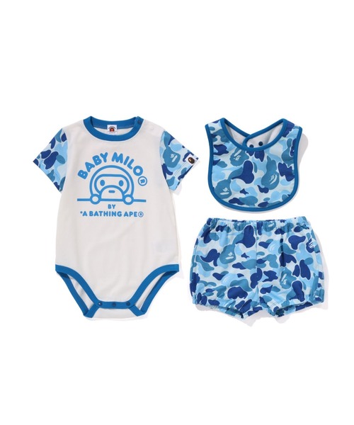 A BATHING APE（アベイシングエイプ）の「ABC CAMO BABY MILO BABY GIFT SET（ベビーギフト・キッズ・グリーン/ピンク/ブルー・70/80）」の2枚目の写真