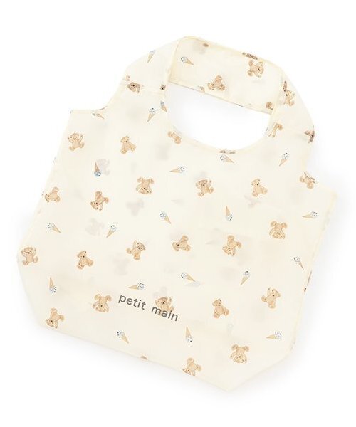 petit main(プティマイン)の「ポケットエコバッグ(エコバッグ/サブバッグ・キッズ・ネイビー/ベージュ/ライトピンク/ホワイト系・F)」の3枚目の写真