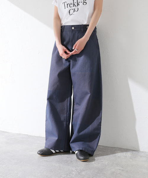 417 EDIFICE（フォーワンセブンエディフィス）の「Coating DENIM カーブレッグパンツ（デニムパンツ・メンズ・ホワイト/ネイビー・MEDIUM/LARGE）」の16枚目の写真