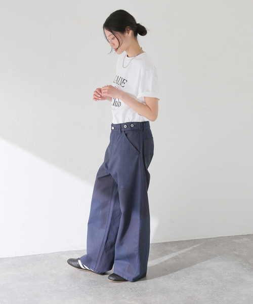 417 EDIFICE（フォーワンセブンエディフィス）の「Coating DENIM カーブレッグパンツ（デニムパンツ・メンズ・ホワイト/ネイビー・MEDIUM/LARGE）」の18枚目の写真