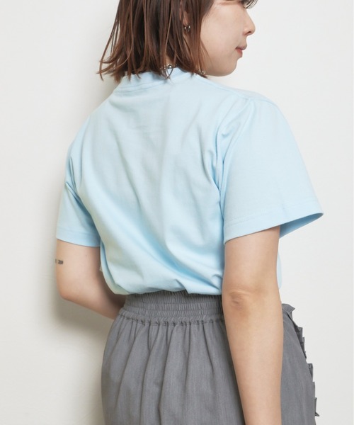 palm RICHE(ポームリシュ)の「LUEUR フロッキーロゴT 半袖(Tシャツ/カットソー・レディース・オフホワイト/ライトブルー/チャコールグレー・M)」の7枚目の写真