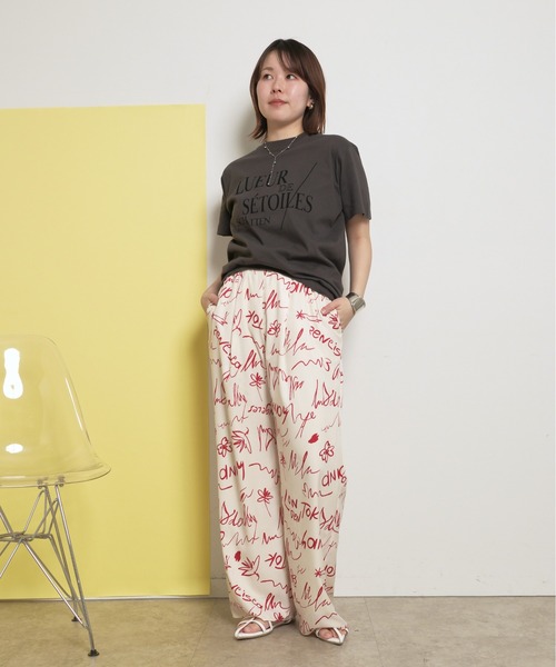 palm RICHE(ポームリシュ)の「LUEUR フロッキーロゴT 半袖(Tシャツ/カットソー・レディース・オフホワイト/ライトブルー/チャコールグレー・M)」の14枚目の写真