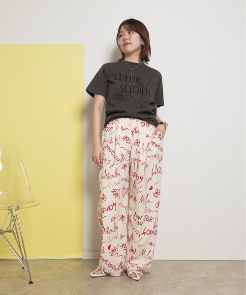 palm RICHE(ポームリシュ)の「LUEUR フロッキーロゴT 半袖(Tシャツ/カットソー・レディース・オフホワイト/ライトブルー/チャコールグレー・M)」の17枚目の写真