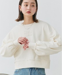 アウトシーム 刺繍ロゴ スウェットプルオーバー