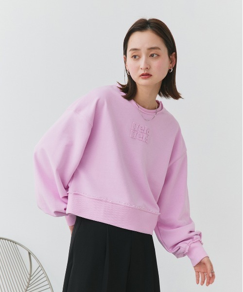 ad thie(アドティエ)の「アウトシーム 刺繍ロゴ スウェットプルオーバー(スウェット・レディース・チャコール/ピンク/アイボリー・FREE)」の10枚目の写真